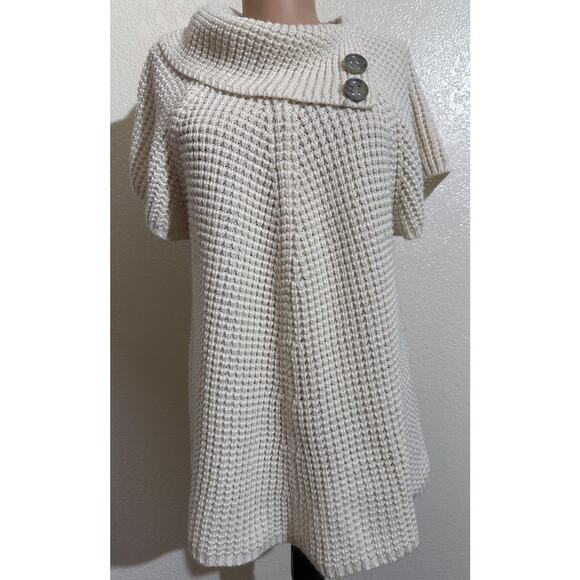 Worthington Women Ivory Knit Long Diagonal Collar Sweater XL - Picture 3 of 7